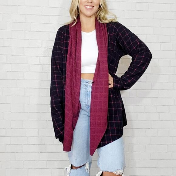 Sanctuary Red & Navy Wrap Neck Sweater - Picture 2 of 9